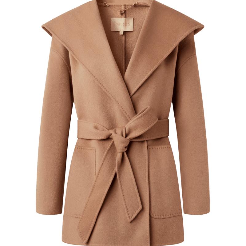 

PORTS Женское короткое пальто из смесовой шерсти песочного цвета L