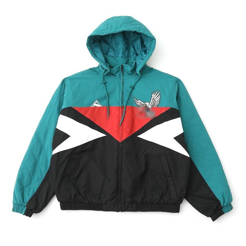 Men's and women's alphabet decal waterproof hooded zipper jacket