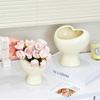 European-style Ceramic Heart-shaped Vase Creative Hydroponic Simulation Flower Arrangement Container for Room Heart-shaped Vase