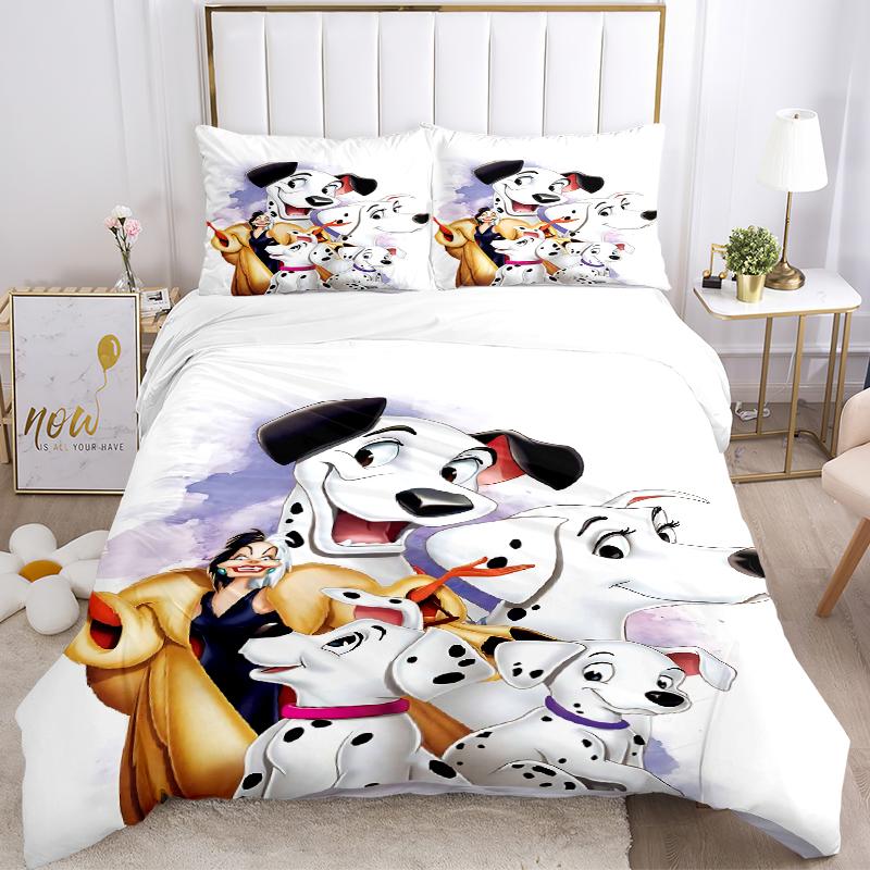3Pcs Dalmatian Dogs Lady Bedding Sets For All Sizes New 3D Printed Bed Cover Comforter Duvet Cover Pillowcase Bedroom Decoration