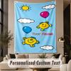 Custom Text Printed Tapestry Mr. Men & Little Miss Pattern Large Wall Hanging Indoor Room Decor