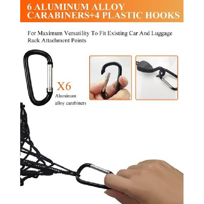 Cargo Elastic Net, Car Organizer 28"x24" Stretch to 56"x48", Heavy Duty with