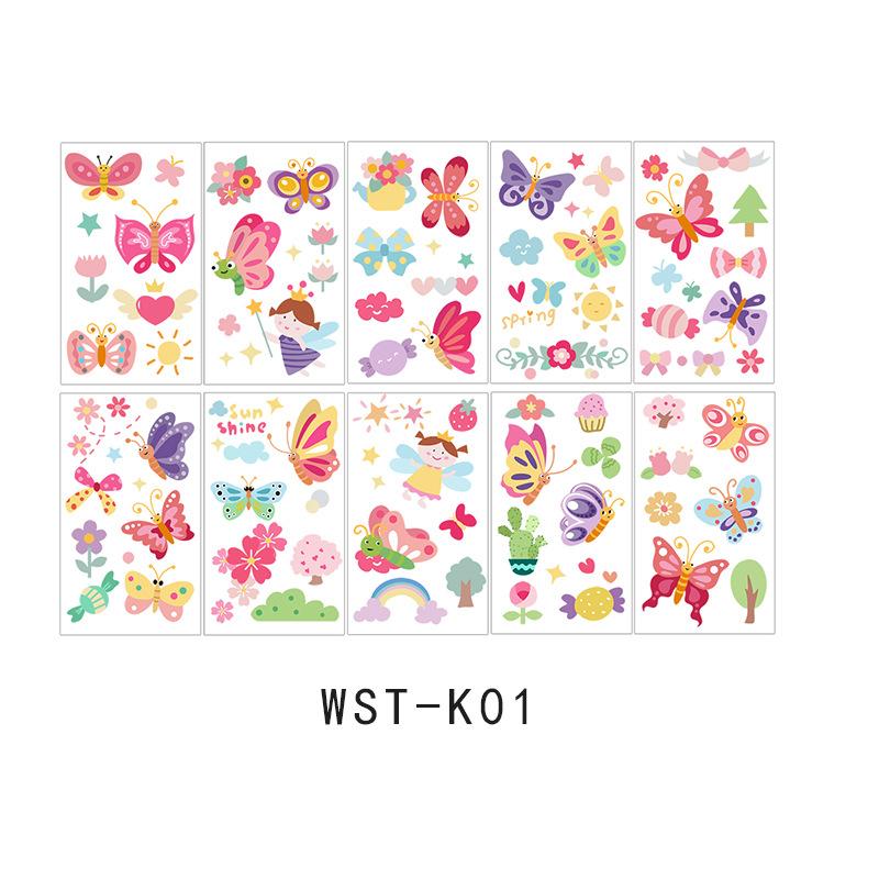 Trendy Unisex Sticker Toy Tattoo Sticker Little Fresh Arm Cute Watch 10Pcs set Waterproof Children's Set Face INS Cartoon