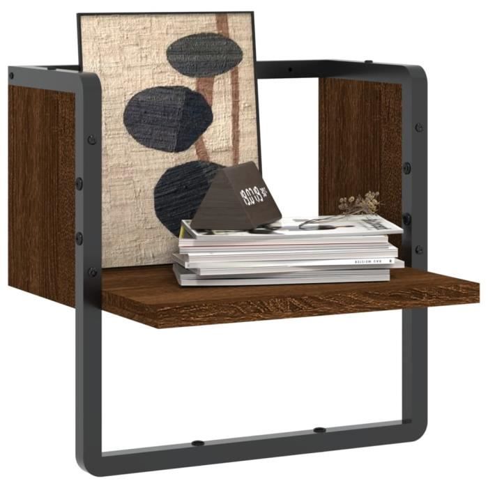 VidaXL Étagère murale avec barre chêne marron 30x25x30 cm 836282