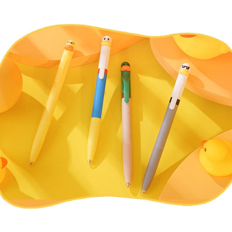 Cartoon Duck Gel Pen 0.5mm Tip Twist Action Gel Pen Quick Drying Journaling Pen Smooth Writing Experience for Writing