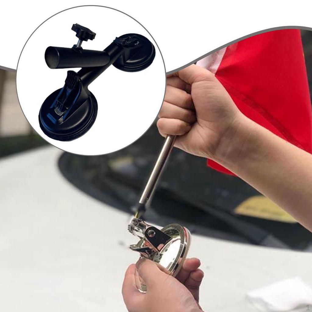 Flag Pole Mount Suction Cup for Car Rvs Bracket Stand Smooth Surface 3cm Diameter Tube