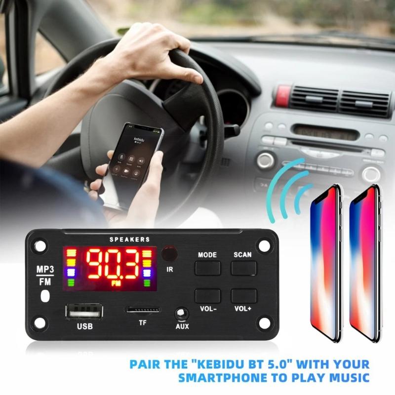 Car MP3 Player Decoding Module Bluetooth-compatible Decoders Board 2x25W Amplifier Decoding Module with Remote Control