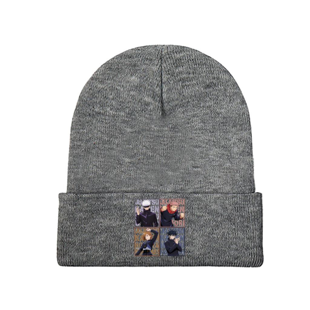 Jujutsu Kaisen Satoru Gojo Yuji Itadori Megumi Knitted Hat Beanie Autumn Winter Hats Warm Fashion  Caps for Unisex Women Gifts