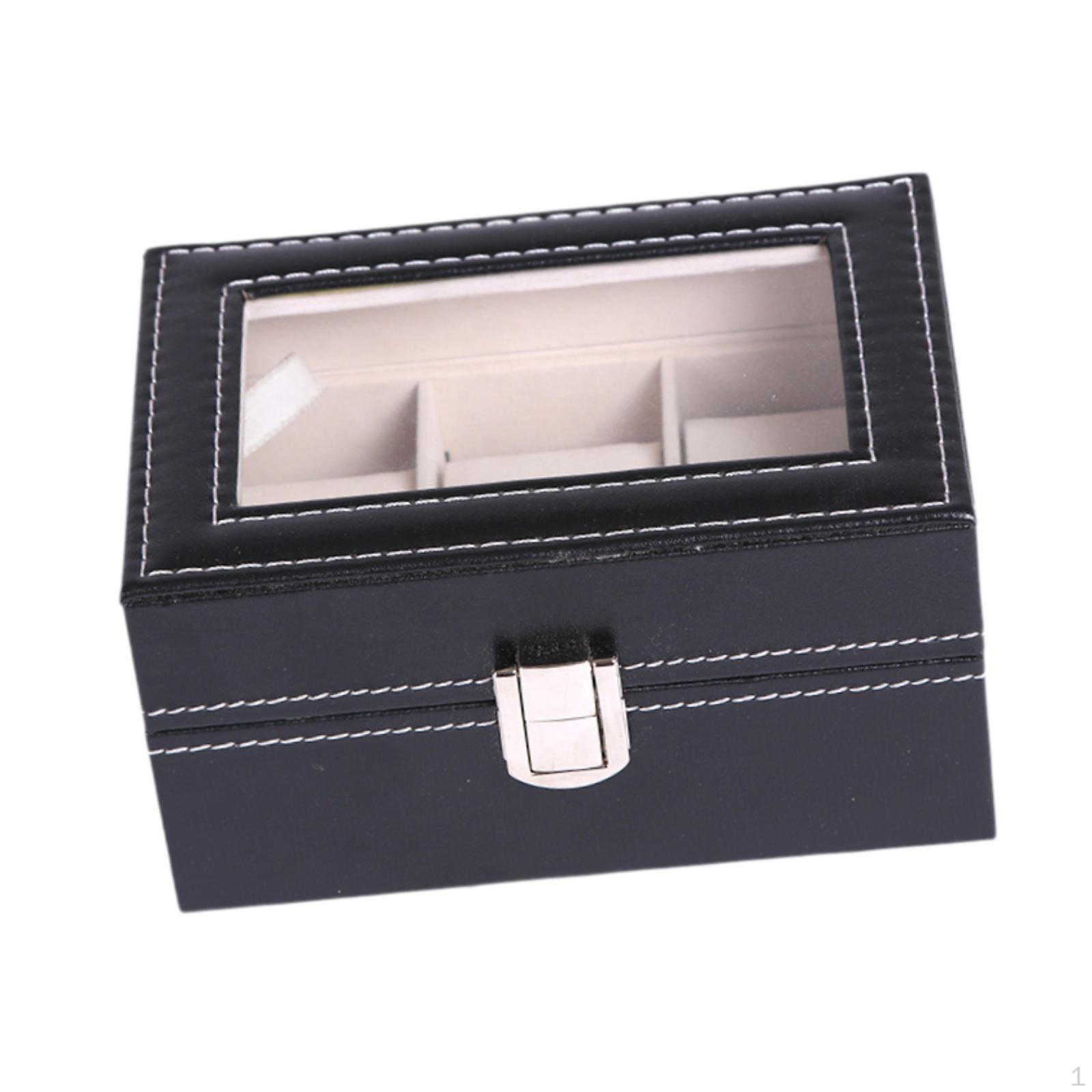 

Watch Storage Box Case 3 Slot Portable PU Leather Luxury Multifunctional Multi-functional Showcase