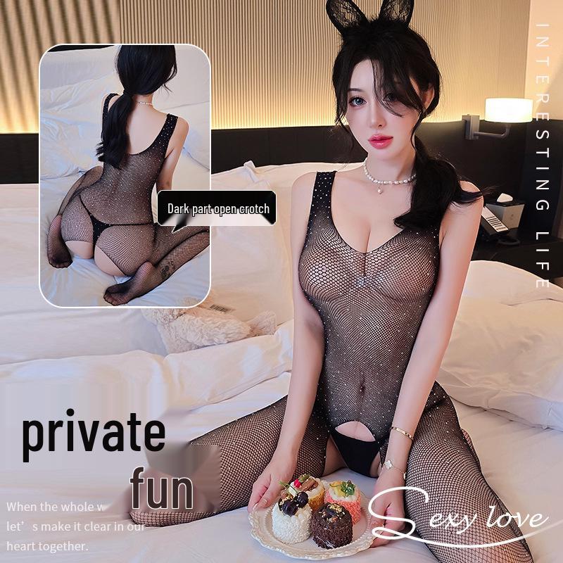 Long Night Sexy Fishnet Lingerie Bodysuit with Open Crotch - 5326
