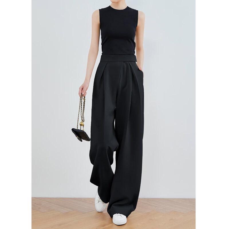 FAESSLIN Women s Draping Wide-Leg Suit Pants XL