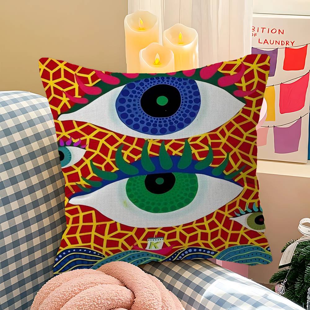 Federe per Cuscini Yayoi Kusama Cartone Animato Divano Decorativo Casa Stampa Double-sided Peluche Corto Carino Copricuscino