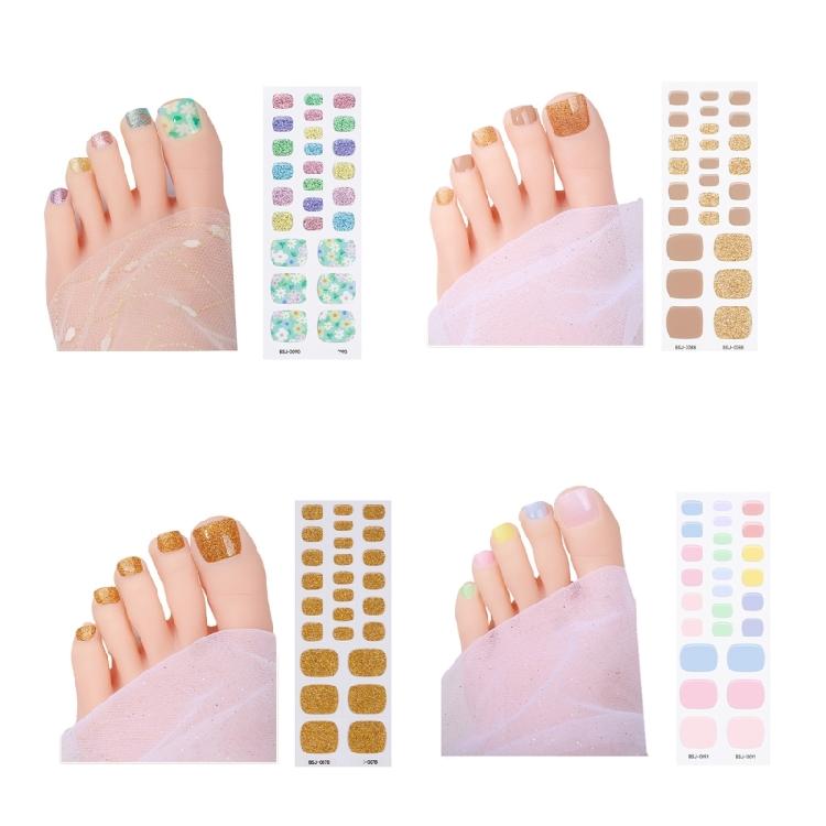 Teennagelstickers Semi-uitgeharde Gel Teennagellak Strips Pedicure Nagels Stickers