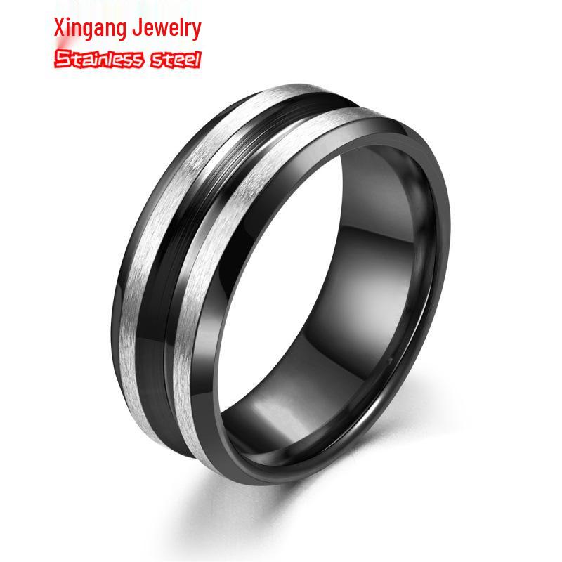 Men's Rotating Cross Titanium Steel Ring - European & American Style Stainless Steel Jewelry