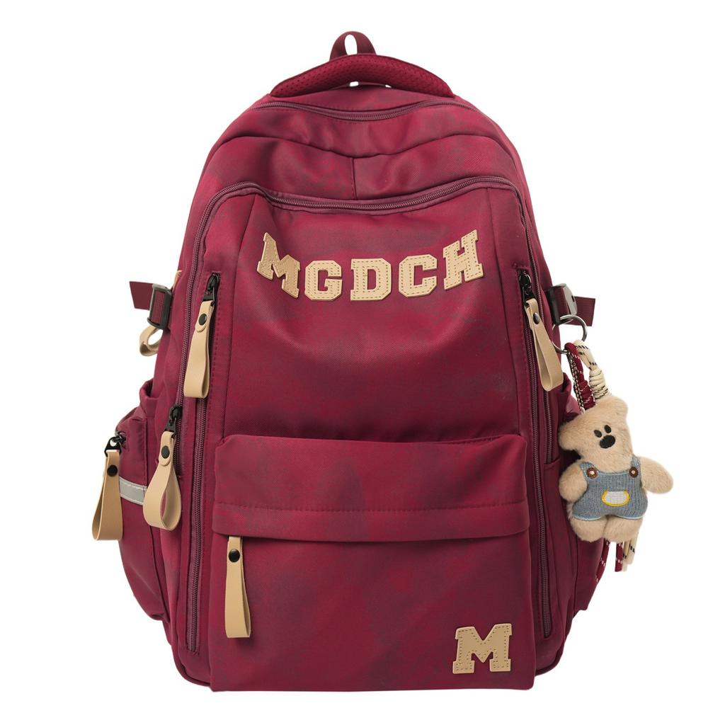 Schoolbag College Style Letter Burden Reduction Lightweight Backpack Junior High School Student School Bag Women's Large Capacity Travel Backpack