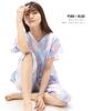 short dobby gentle on the front top and bottom length room loungewear x blue [Nishiki] Women's pajamas, sleeves, summer, cool, 100% cotton, material,