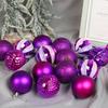 Christmas Glitter Painted Plastic Balls Set - Festive Decor Supplies Boxed