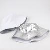 Reversible Punk Basin Hat - Trendy Foldable Fisherman Cap with Shiny Golden Silvery Finish, Adjustable Strap for Unisex Adults