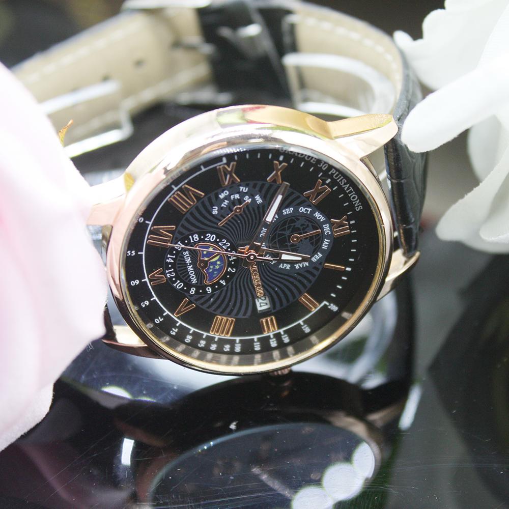 5pcs Set Luxury Watch Man Elegant Double Calendar Waterproof Wristwatch Include Bracelet Box Sports Men's Watches for Movement