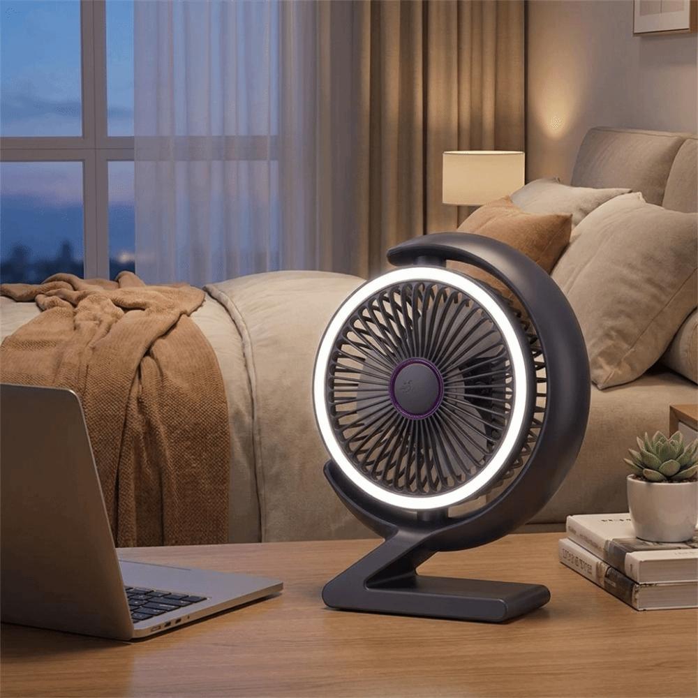 USB Powered Personal Air Circulator Crescent Shape Desktop Fan Portable Fan Dorm Room