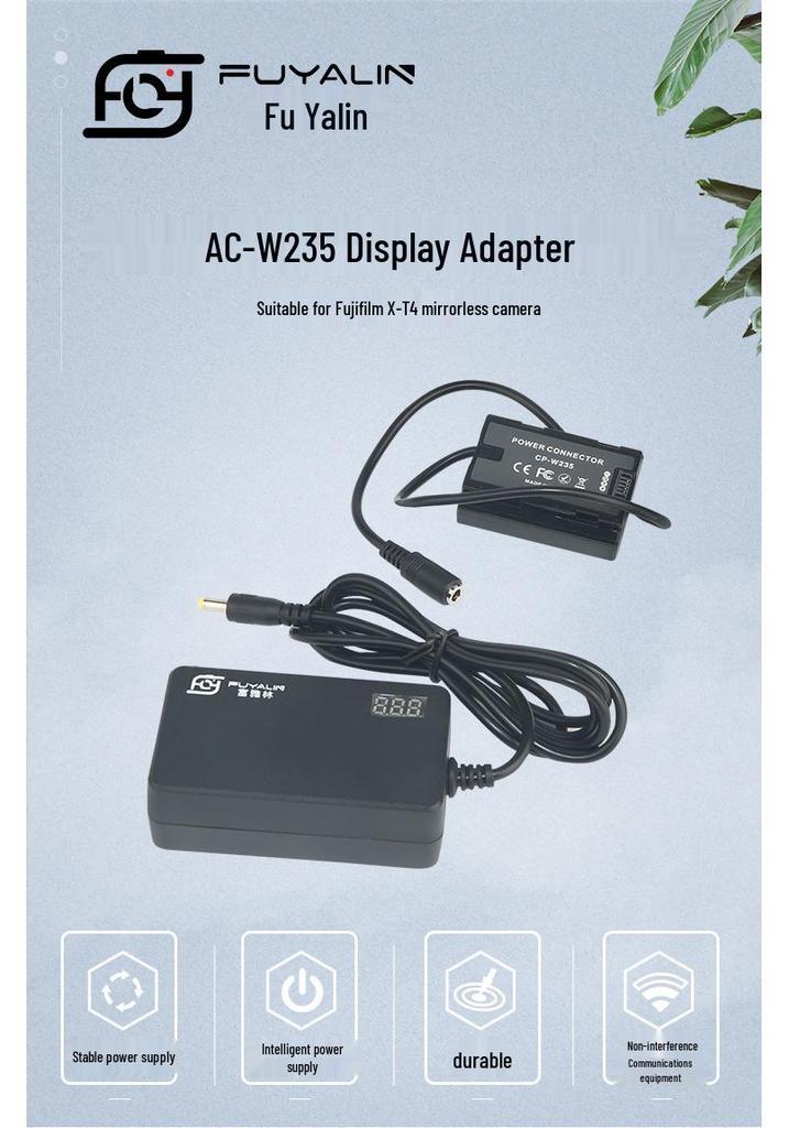 W235 Fake Battery External Power Supply for Fuji X-T4 and GFX 100S Cameras - Ideal for Live Streaming.