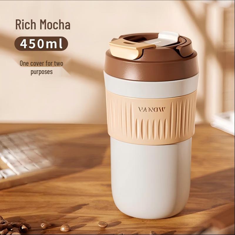 

Vanow Portable Insulated Straw Coffee Mug 450ML