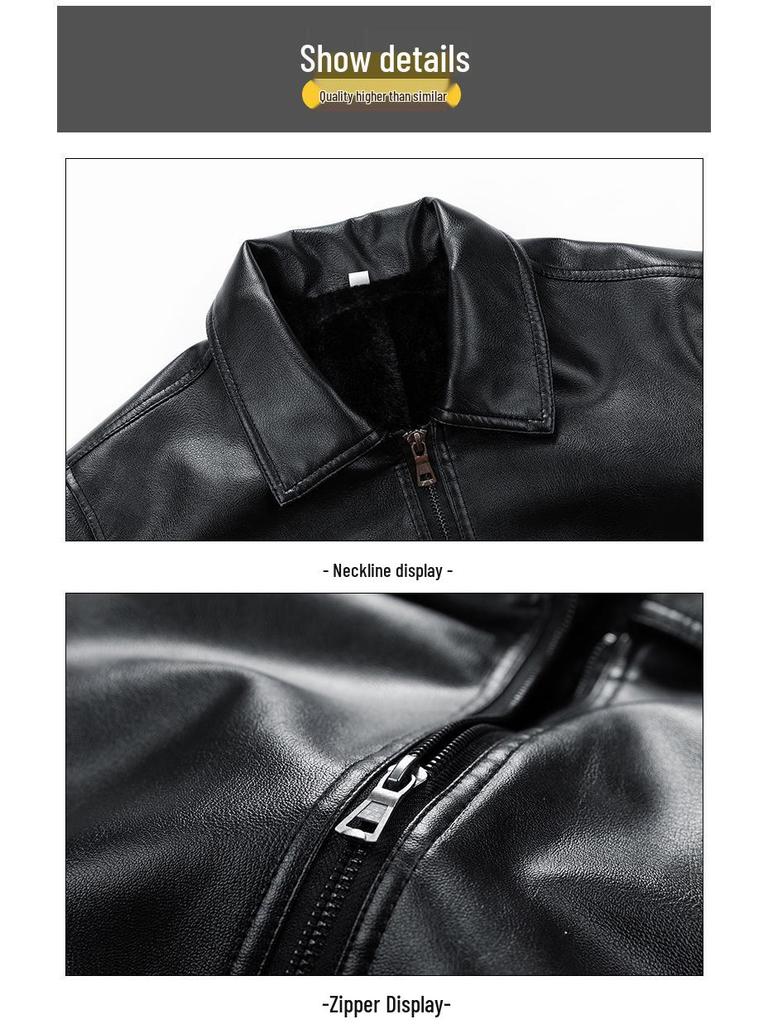 Men's PU Leather Motorcycle Jacket - Spring & Autumn Casual Style