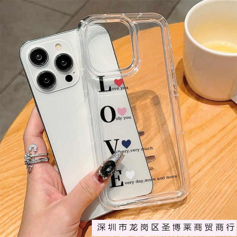 Creative English for Apple iPhone11/12/13/14/15/16ProMax Transparent Phone Case Xsmax