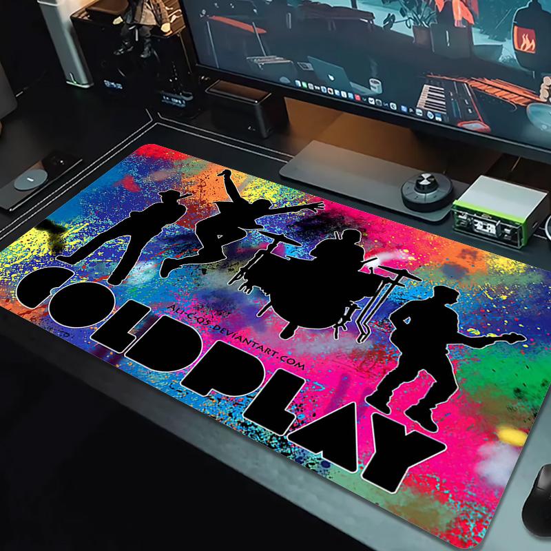 Coldplay Band Color Mouse Pad Large Gaming Table Cushion Non-slip Laptop Tablet Big Mousepad XXL Mat Mini PC Playmat With Lock edge