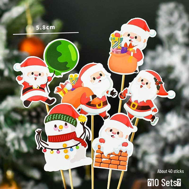 Popular Soft Glue Christmas Cake Ornaments: Santa Claus & Snowman Inserts for Holiday Party Desserts