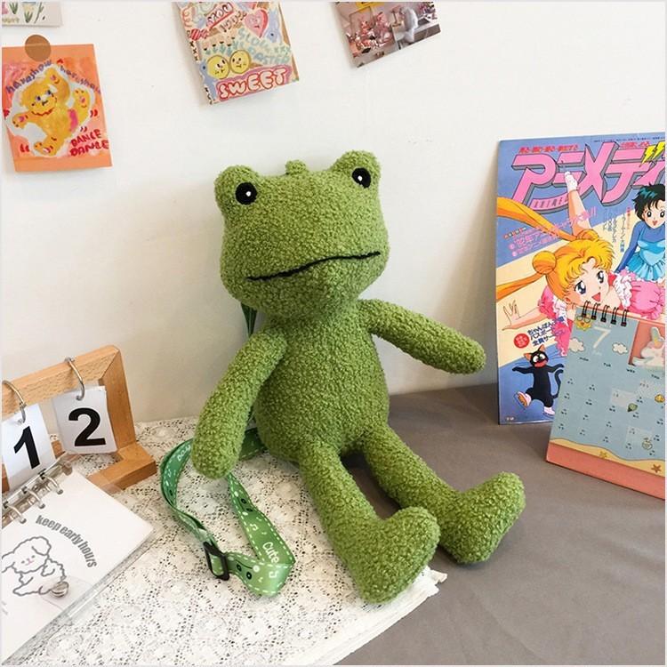 

Crossbody Plush Frog Bag Doll Shoulder Cute Cartoon Toy Backpack Gift Birthday One Strap