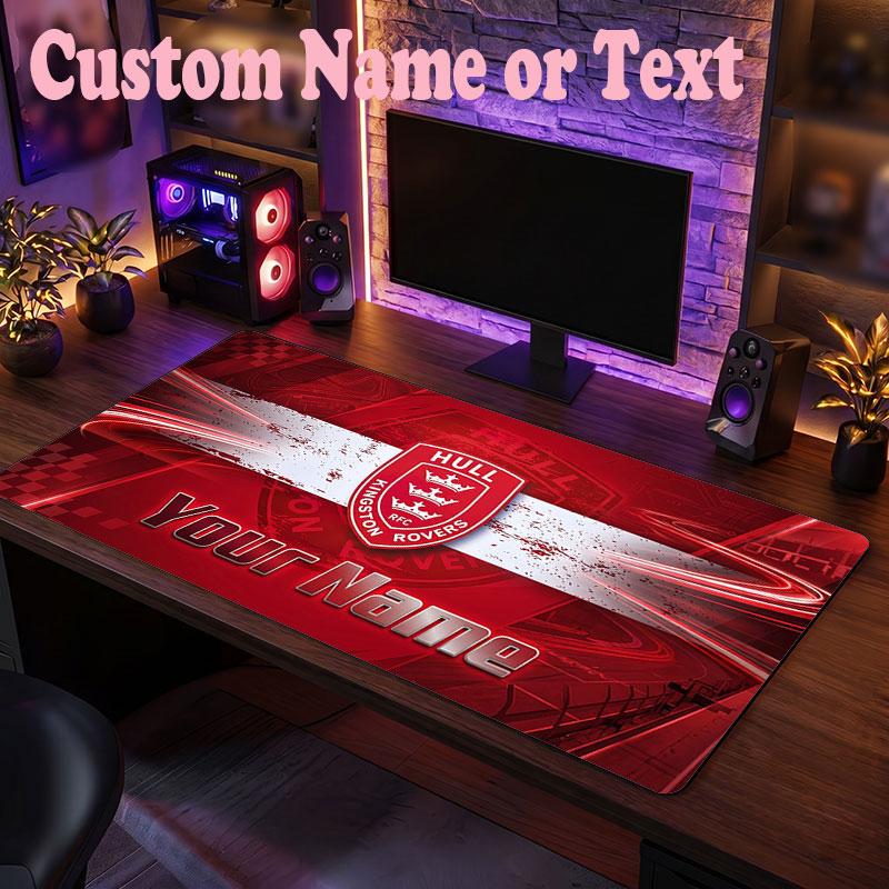 Hull KR Customized Name Text Mouse Pad, Large Desk Mouse Mat Personalized Home Office Present