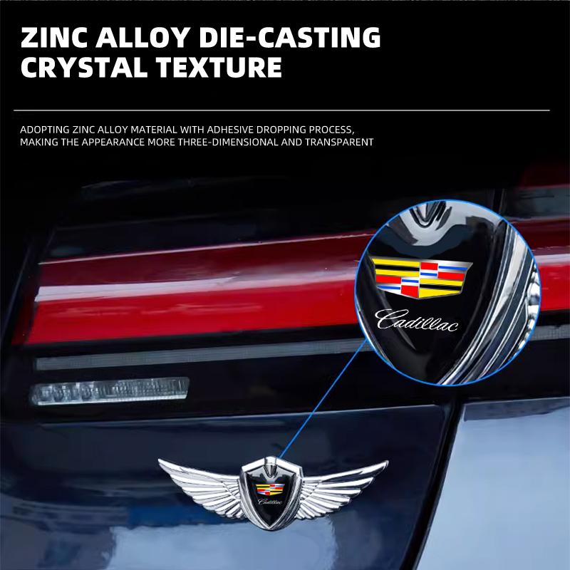 Auto Styling 3D Metall Flügel Kofferraum Seitenfenster Karosserie Aufkleber Decal Für Cadillac Escalade CTS ATS SRX STS XT5 XT4 XT6 XTS CT4