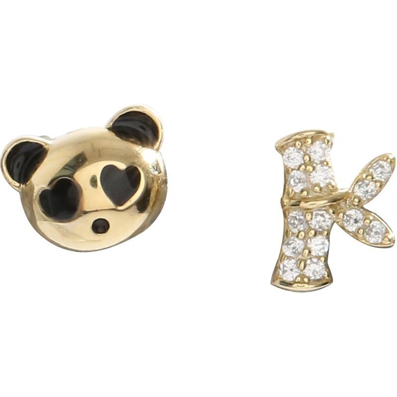 Little Panda Asymmetric Earrings Simple and Cute Design Sense Student Female Earrings Cold Style