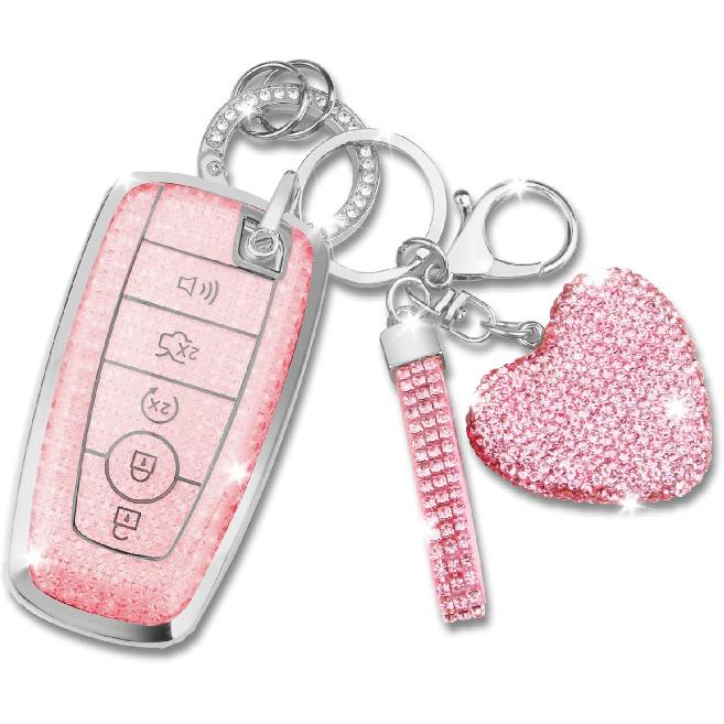 Car Key Cover for Ford, Soft TPU Protection Key Case Compatible With Ford Maverick Lincoln Fusion F150 F250 F350 F450 F550, 5 Buttons Remote Key