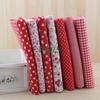 7-Color Patchwork Fabric Set: Plain, Floral, Gingham, Polka Dot, Handmade DIY Cotton