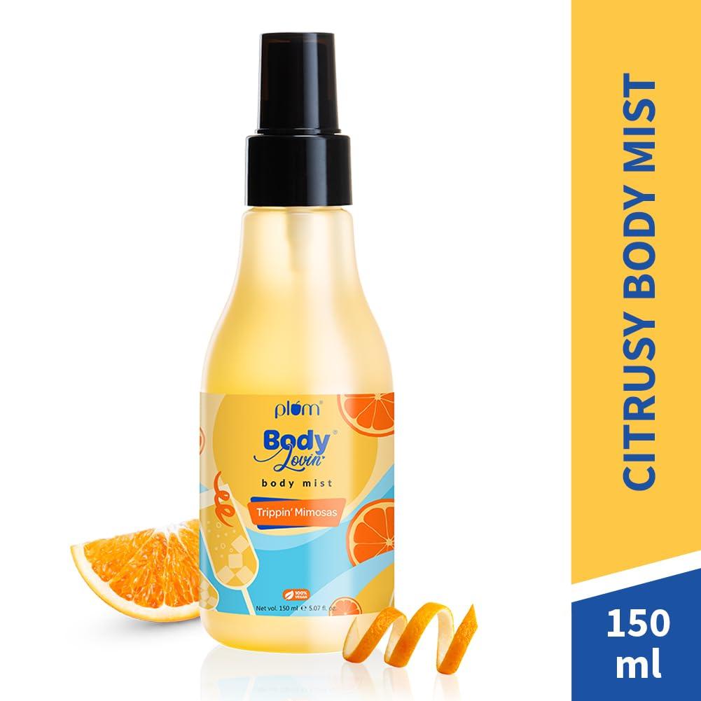 Plum BodyLovin' Trippin' Mimosas Body Mist 150 ml | Long-Lasting Citrus Fragrance For Men & Women Travel-Friendly Perfume