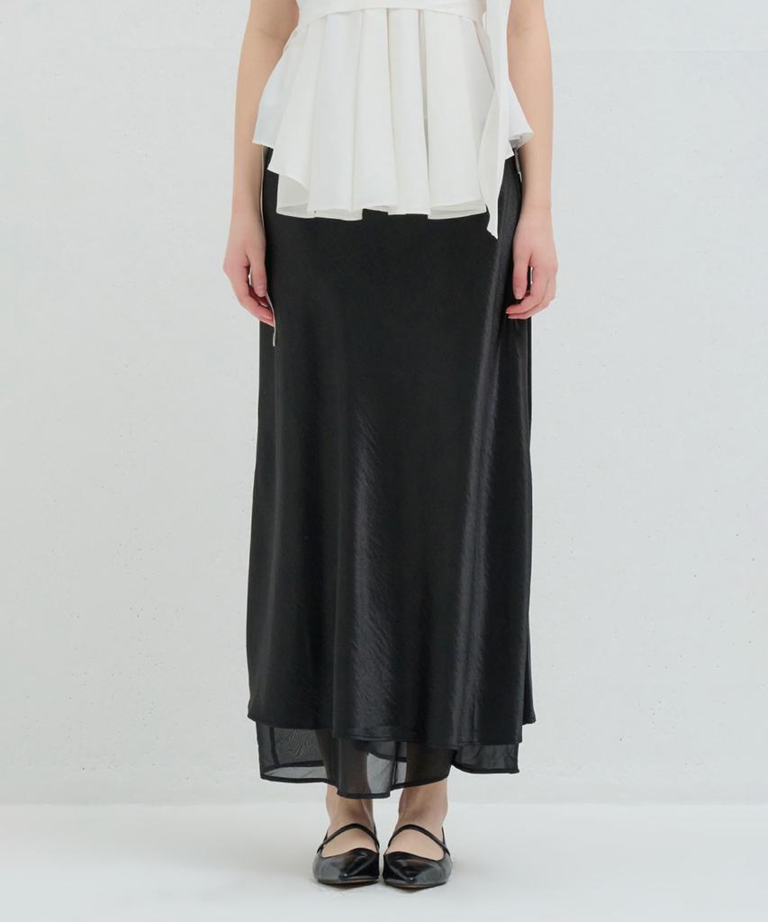 Kamino Silk Layered Skirt Black