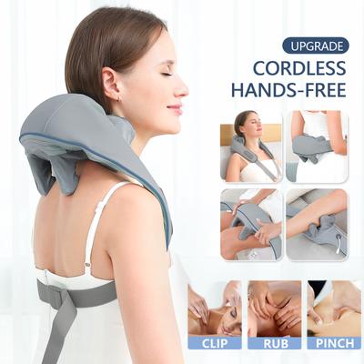 Kabelloses Nacken- und Rückenmassagegerät, Nacken- und Schulterknetmassage, Schalhals, entspannendes Trapezmuskelmassagegerät