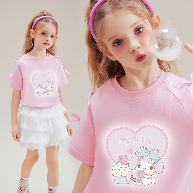 Hello Kitty Girls  Melody Print Cotton T-Shirt 140 розовый