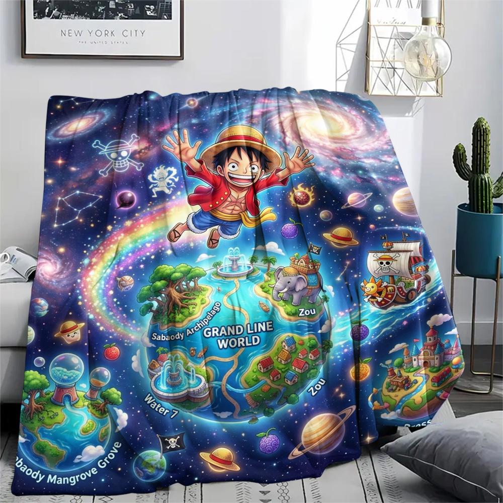 

One Piece Luffy Print Flannel Blanket, Ultra Soft High Quality All Seasons Warm Throw, Home Decor Cozy Blanket, Perfect Christmas Gift 80cm x 120cm