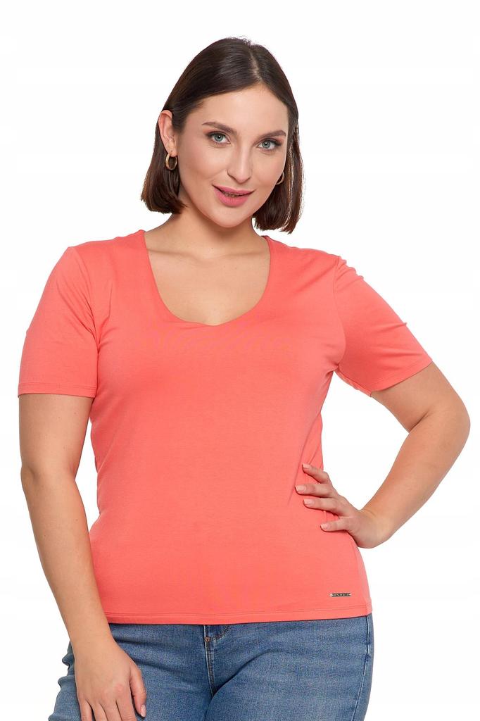 Women'S Viscose Blouse, V-Neck, Regular Fit, No Pattern, Classic, Moraj Xl Peach