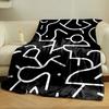 Abstract White Lines and Shapes On a Black Background, Forming Fluid Forms. for All Seasons Blanket Lunch Break Throw Gift