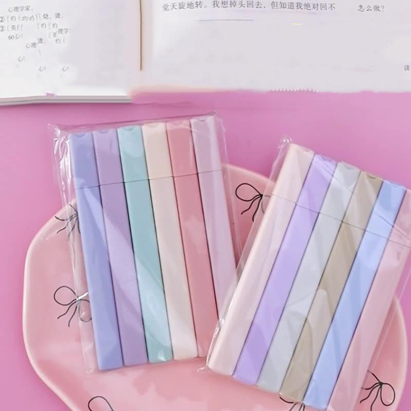 6 Pezzi Carini Kawaii Colore Caramella Molandi Cancelleria Ufficio Scuola Regalo Pennarelli Evidenziatori