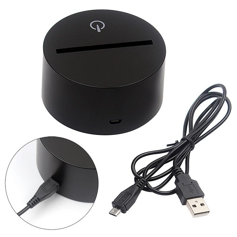 3D Illusion Bulbing Wolf Charm Lamp Acrylic LED Night Light USB Table Desk Lamp