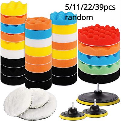 5/11/22/39 Pcs Car Polishing Sponge Pads Kit Foam Pad Buffer Kit Polishing Removes Scratches Polishing Pad  Car Polisher