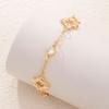 New Simple Hollow Lucky Clover Adjustable Bracelet for Women Girls Rhinestone Four Leaf Clover Bracelets Holiday Jewelry Gifts