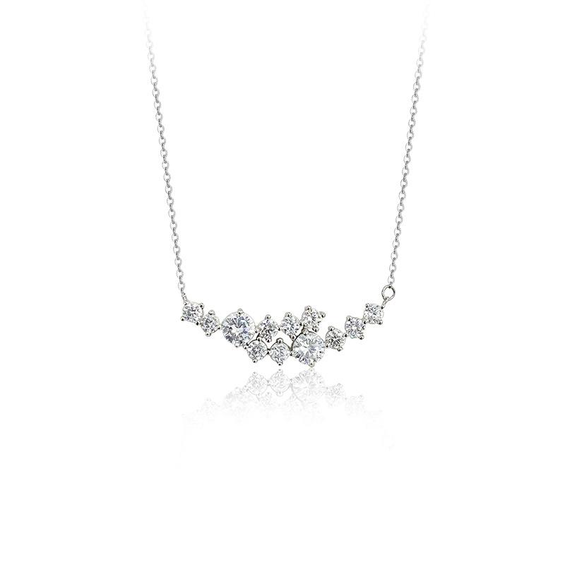 Exquisite Full Diamond Smile Necklace for Women, Light Luxury, High Grade, Fashion Design, Collar Chain