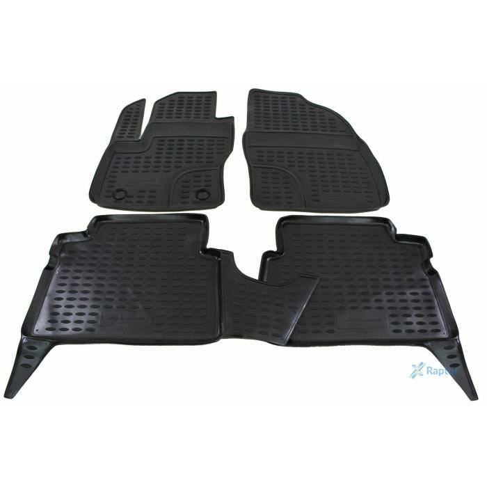 Tapis De Sol En Caoutchouc 3D - J&amp;J AUTOMOTIVE - Ford Focus C-Max 2003-2010 - Noir - Sur Mesure - Antidérapant