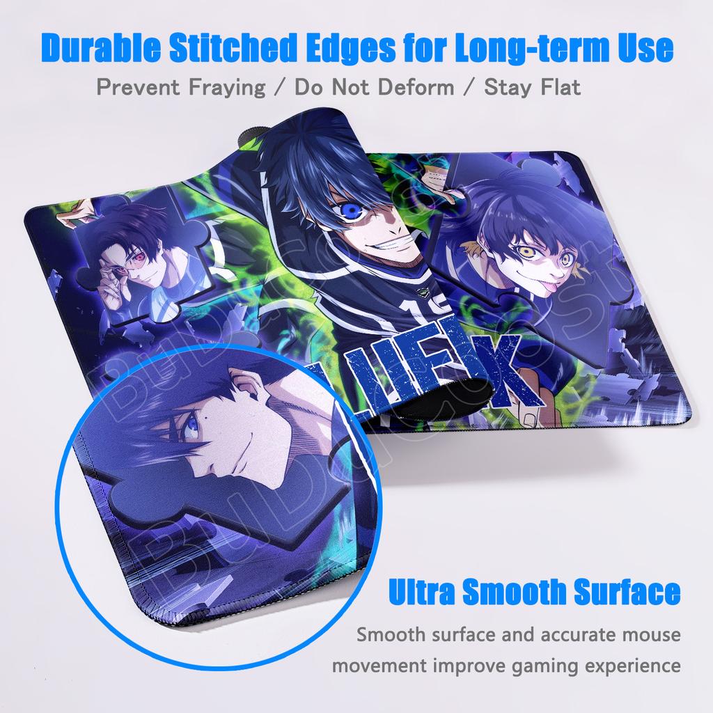 Isagi Yoichi Antypoślizgowa Gumowa Podkładka pod Mysz do Laptopa Gorące Anime Blue Lock Duża Gamingowa Biurowa Rozszerzona Mata na Biurko Akcesoria PC